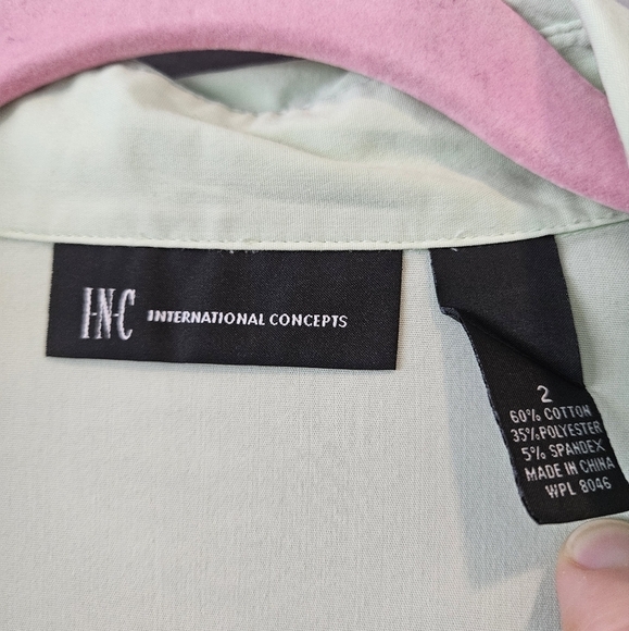 Inc International Concepts Women's Size 2 Fitted Shirt 3/4 Sleeve Cotton Blend - Picture 3 of 3